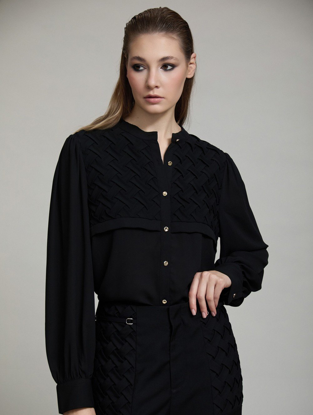 Camisa de Gasa con Tejido Trenzado - Imagen 2