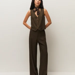 Pantalón Ancho con Detalle de Bolsillos