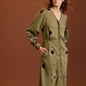 Vestido Camisero Étnico con Bordados