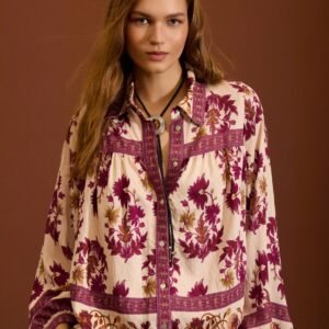 Blusa Estampada con Mangas Abullonadas