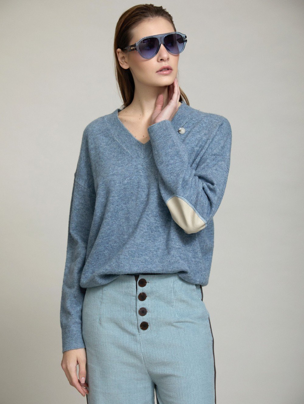 Jersey de Punto con Coderas Efecto Piel - Imagen 3