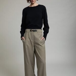 Pantalón de Vestir con Hebilla en Cintura