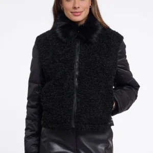 Chaqueta Bimateria con Contraste